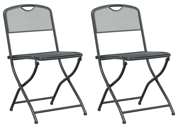 VidaXL Kerti székek 2 pcs Antracit 52,5 x 46 x 82 cm Vas