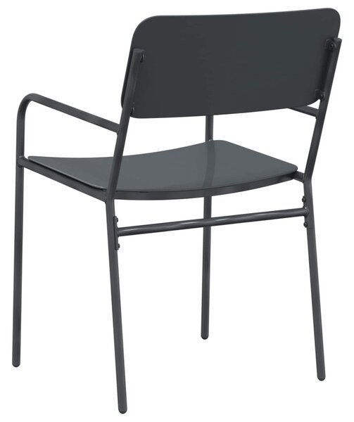 VidaXL Kerti székek 2 pcs Antracit 51 x 55 x 81 cm Acél