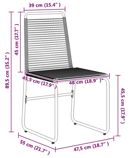 VidaXL Kerti székek 2 pcs Fekete 48 x 55 x 89,5 cm Rattan
