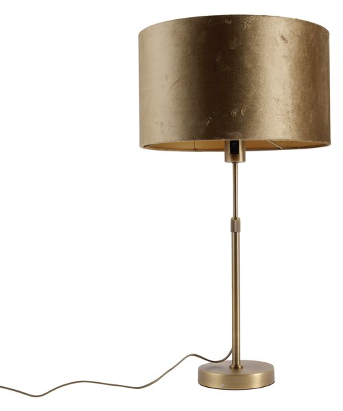 Bronz asztali lámpa bronz bársonyernyővel 35 cm - Parte