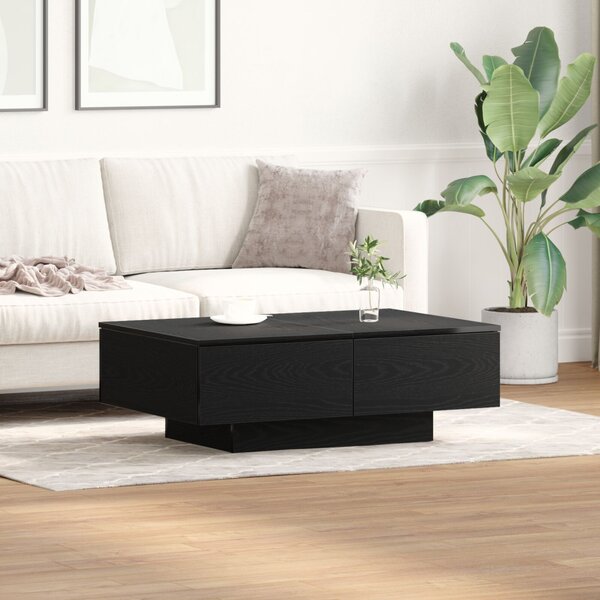 VidaXL Fekete Tölgy Kávézó Asztal 90x60x31 cm Műgyanta
