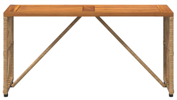 Kültéri Asztal Természetes 80 x 40 x 40 cm Acél és poli rattan