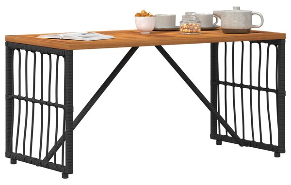 Kültéri Asztal Fekete 80 x 40 x 40 cm Acél és poli rattan