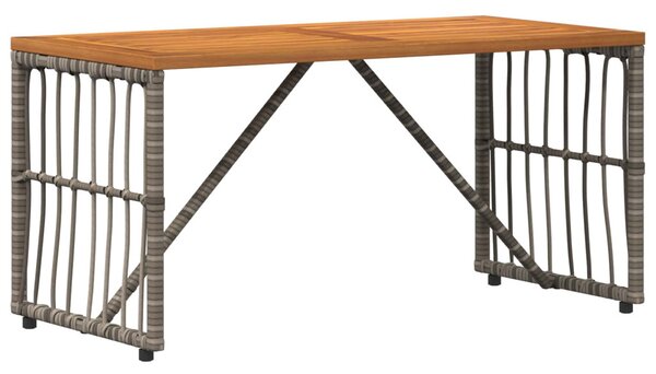 Kültéri Asztal Szürke 80 x 40 x 40 cm Acél és poli rattan