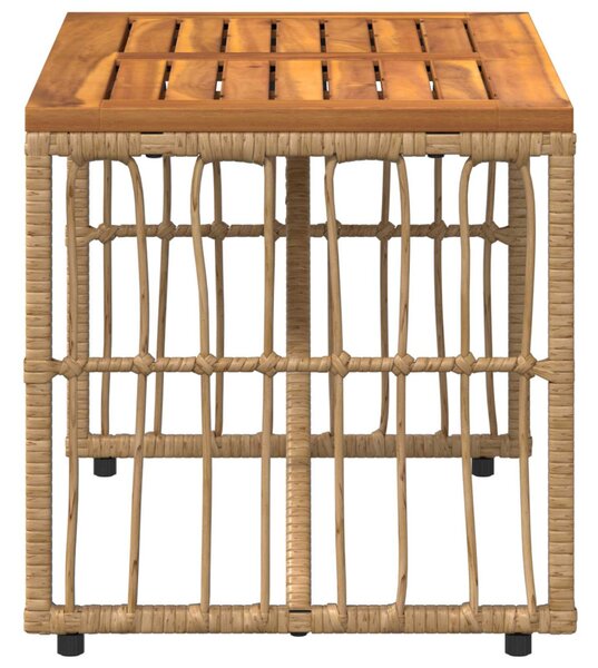 Kültéri Asztal Természetes 80 x 40 x 40 cm Acél és poli rattan