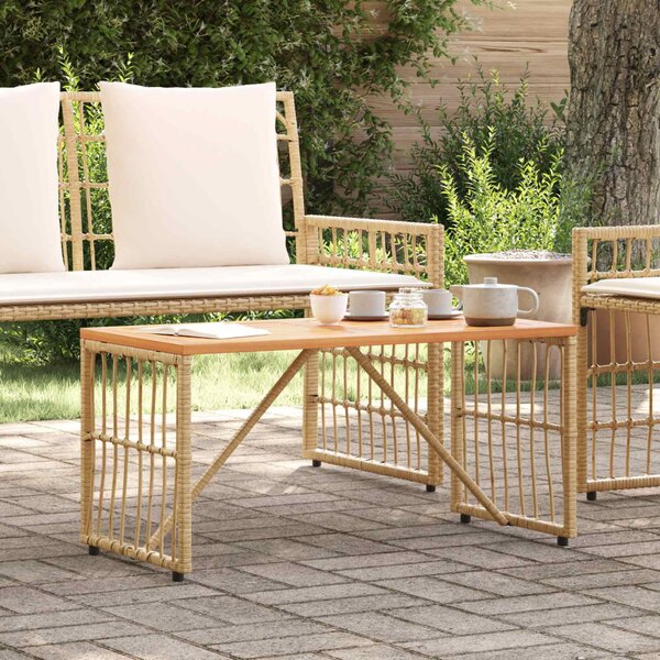 Kültéri Asztal Természetes 80 x 40 x 40 cm Acél és poli rattan