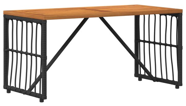 Kültéri Asztal Fekete 80 x 40 x 40 cm Acél és poli rattan