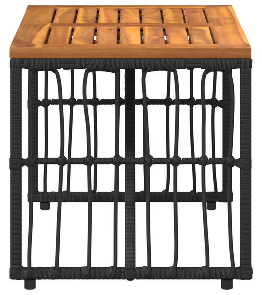 Kültéri Asztal Fekete 80 x 40 x 40 cm Acél és poli rattan