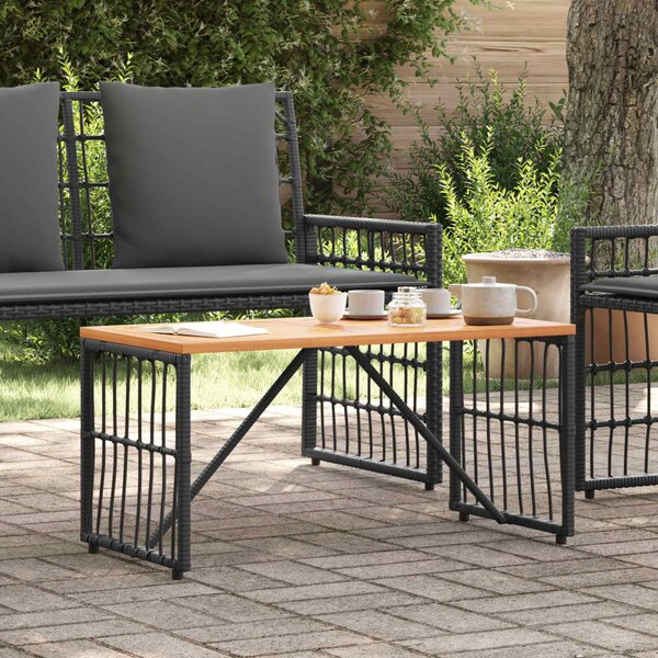 Kültéri Asztal Fekete 80 x 40 x 40 cm Acél és poli rattan