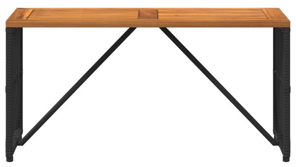 Kültéri Asztal Fekete 80 x 40 x 40 cm Acél és poli rattan