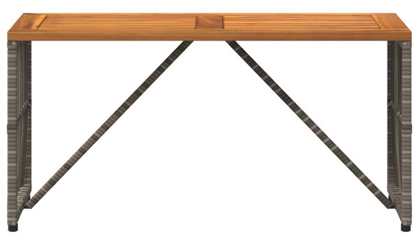 Kültéri Asztal Szürke 80 x 40 x 40 cm Acél és poli rattan