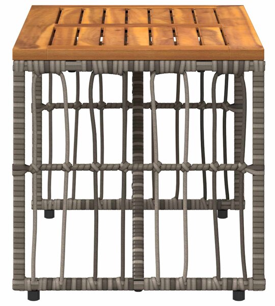 Kültéri Asztal Szürke 80 x 40 x 40 cm Acél és poli rattan