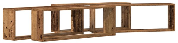 Fali polcok 4 db Régi fa 80x15x26 cm Mérnöki fa