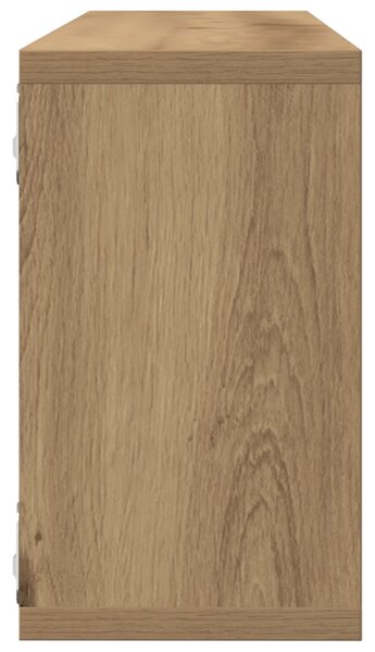 Falipolc 2 db Kézműves tölgy 80x15x26 cm Műanyag