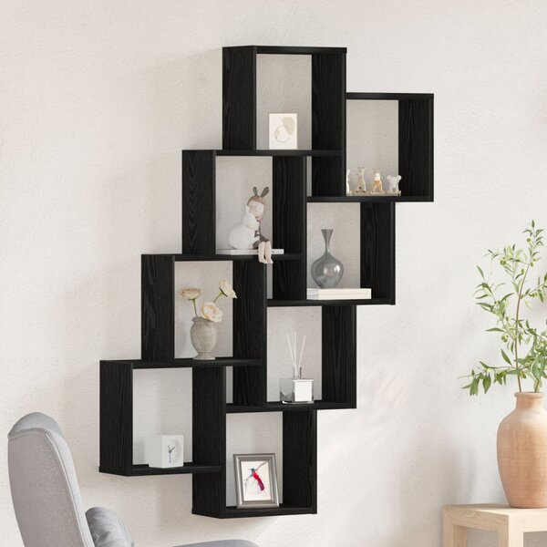 VidaXL Fali Szekrény Fekete Tölgy 90x15x119,5 cm Műanyag