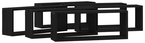 Falpolcok polcokkal 6 pcs Fekete tölgy 60 x 15 x 23 cm Faanyag