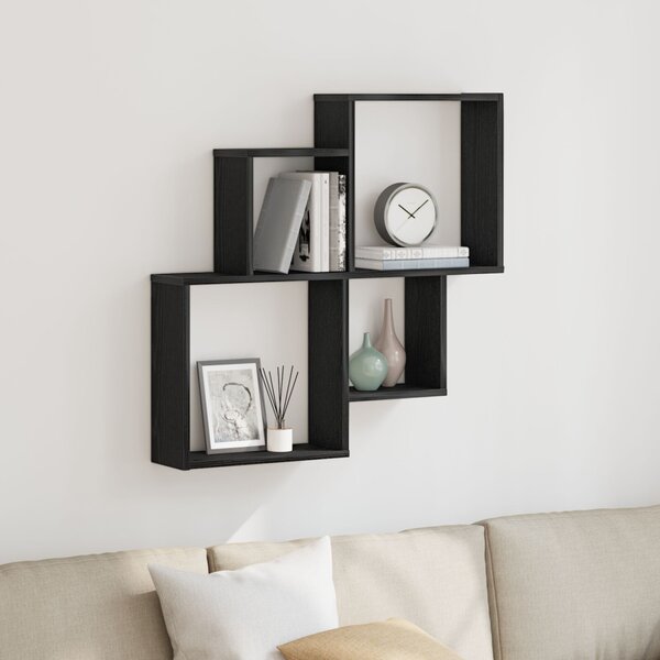 VidaXL Fali Szekrény Fekete Tölgy 80x15x78,5 cm Műanyag