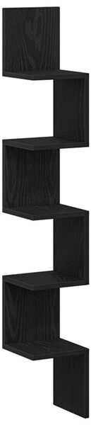 Sarokpolc Fekete Tölgy 20x20x127,5 cm Összeszerelt Fa