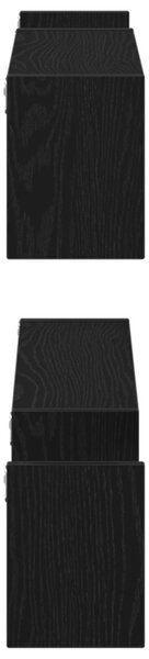Fali polc 2 db Fekete tölgy 100x15x70 cm Mérnöki fa
