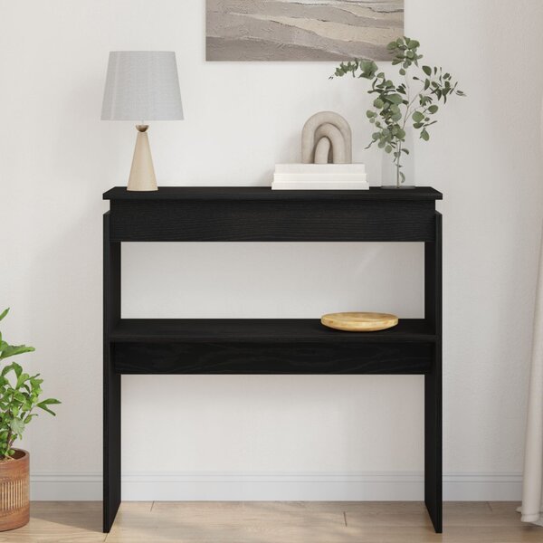 Fekete Tölgy Konzolasztal 80x30x80 cm Mérnöki Fa