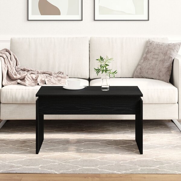 VidaXL Fekete Tölgy Kávézóasztal 68x38x50 cm Műanyag Fa