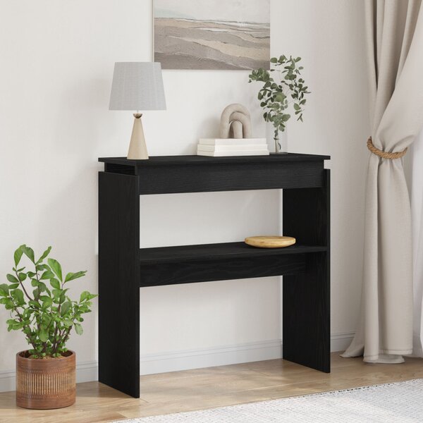 Fekete Tölgy Konzolasztal 80x30x80 cm Mérnöki Fa