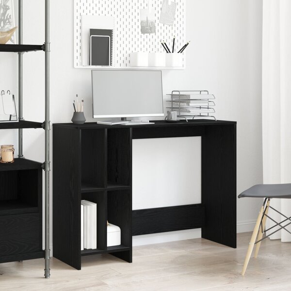 Asztal polcokkal Fekete tölgy 102,5 x 35 x 75 cm Faanyag
