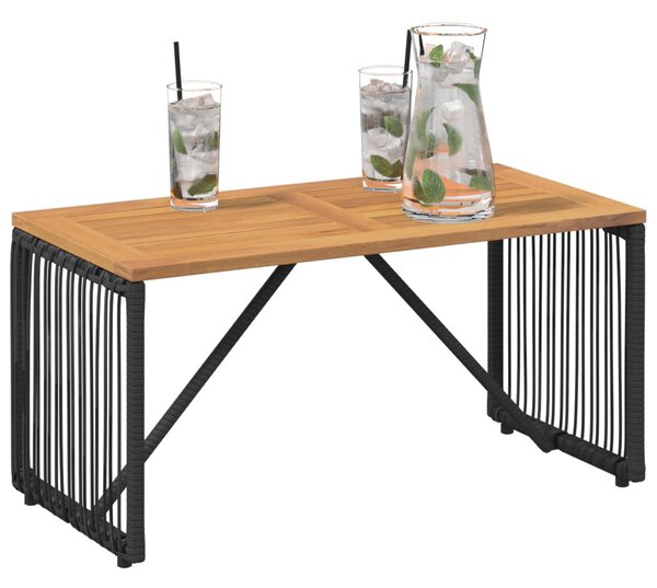 Kültéri Asztal Fekete és Barna 80 x 40 x 40 cm polirattan
