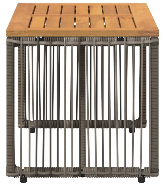 Kültéri Asztal Szürke és Barna 80 x 40 x 40 cm polirattan