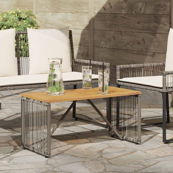Kültéri Asztal Szürke és Barna 80 x 40 x 40 cm polirattan