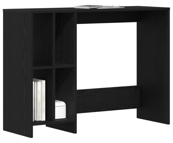 Asztal polcokkal Fekete tölgy 102,5 x 35 x 75 cm Faanyag