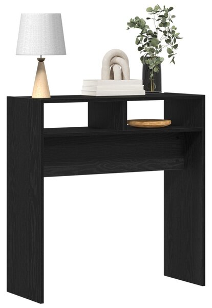 Konzolasztal Fekete tölgy 78 x 30 x 80 cm Szerelt Fa