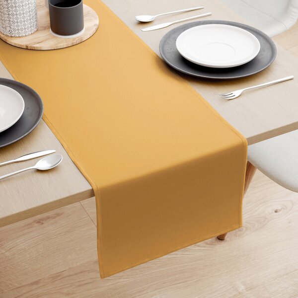 Goldea pamut asztali futó - mustárszínű 50x140 cm
