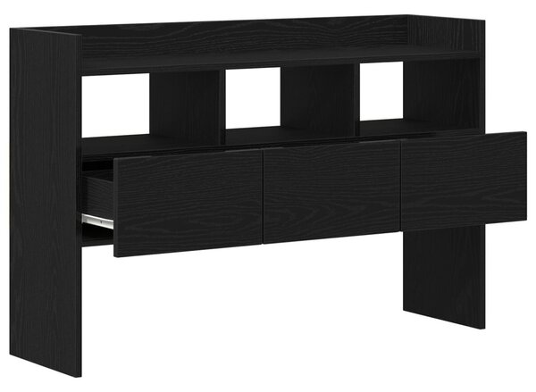Oldalszekrény Fekete Tölgy 105x30x70 cm Műanyag Fa