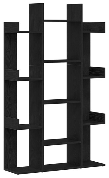 Fekete Tölgy Könyvespolc 86x25,5x140 cm Ipari Fa