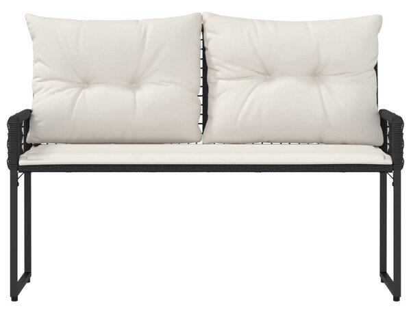 Kerti pad párnával Fekete és krémfehér 118 x 55 x 82 cm