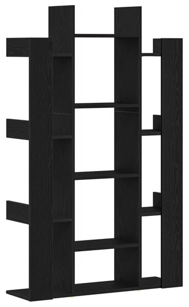 Fekete Tölgy Könyvespolc 86x25,5x140 cm Ipari Fa