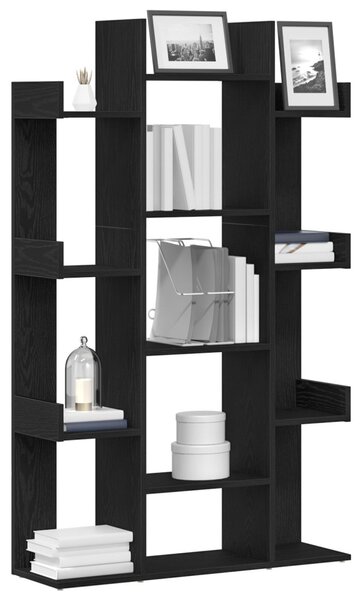 Fekete Tölgy Könyvespolc 86x25,5x140 cm Ipari Fa