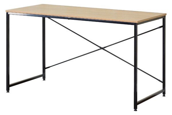 Intenso Home íróasztal / számítógépasztal 120x60cm | Masszív fém váz, fekete - Sonoma tölgy szín