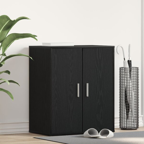 Cipőszekrény polcokkal Fekete tölgy 60 x 35 x 70 cm Faanyag
