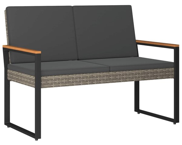 Kerti pad Szürke és sötétszürke 107 x 61 x 80 cm polirattan