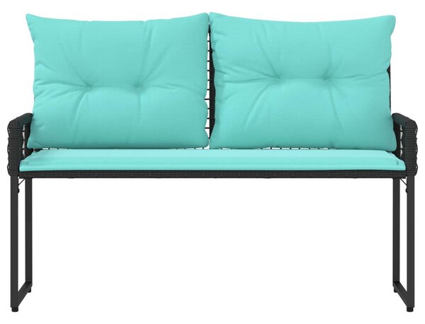 Kerti pad Fekete és Türkiz 118 x 55 x 82 cm PE rattan és szövet