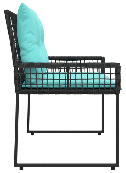Kerti pad Fekete és Türkiz 118 x 55 x 82 cm PE rattan és szövet