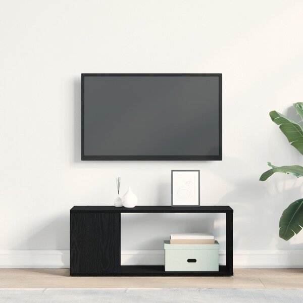 TV állvány, fehér, 80x24x32 cm, mérnöki fa
