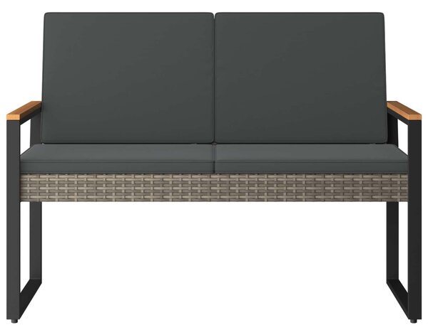 Kerti pad Szürke és sötétszürke 107 x 61 x 80 cm polirattan