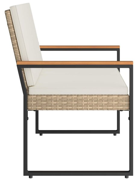 Kerti pad Beige és Krémszínű 107 x 61 x 80 cm polirattan