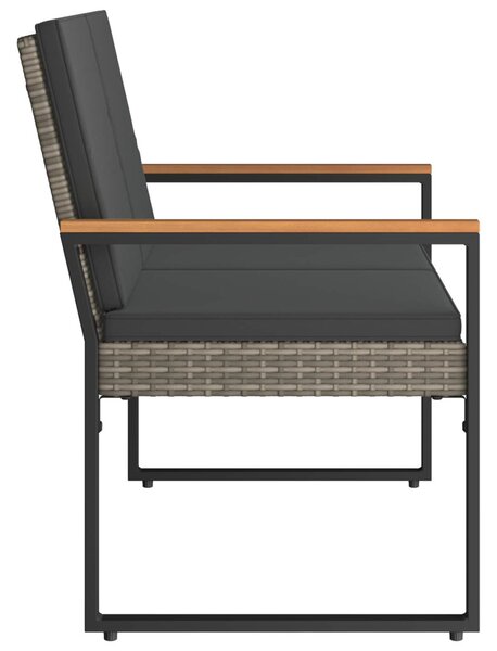 Kerti pad Szürke és sötétszürke 107 x 61 x 80 cm polirattan