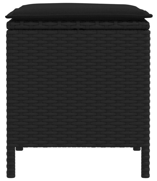 VidaXL Kerti lábtartó 2 Darab Fekete 38 x 38 x 45 cm PE Rattan