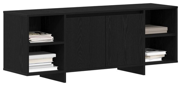 TV szekrény 130 x 35 x 50 cm Fekete Tölgy Szerelt Fa