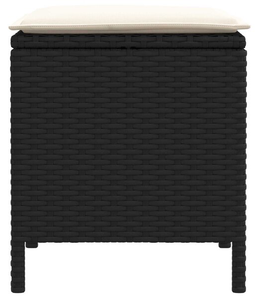 Kerti lábtartó 2 Darab Fekete és Krém 38 x 38 x 45 cm PE Rattan